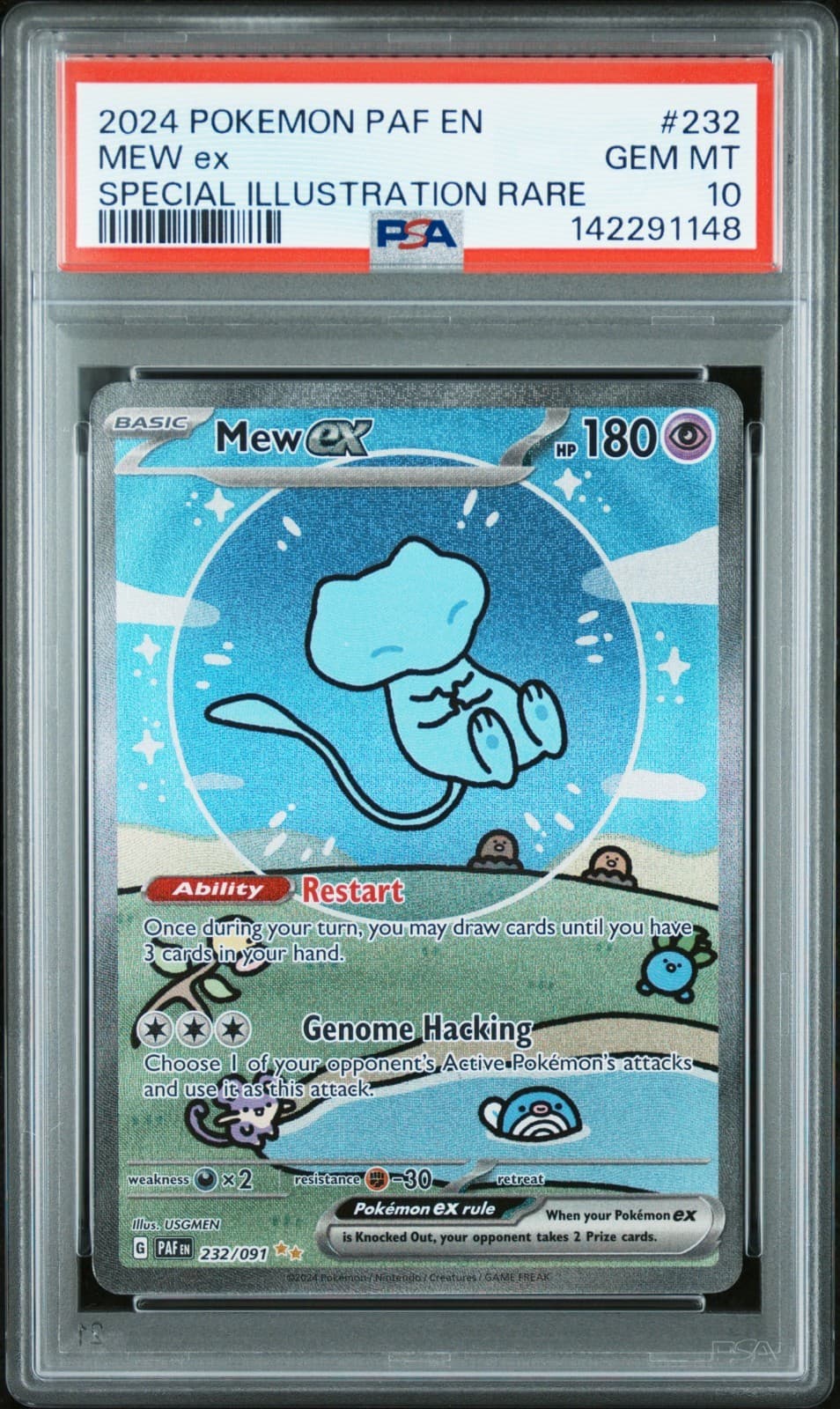 Pokemon Mew EX English Paldean Fates #232 Bubble Mew Gem Mint PSA 10