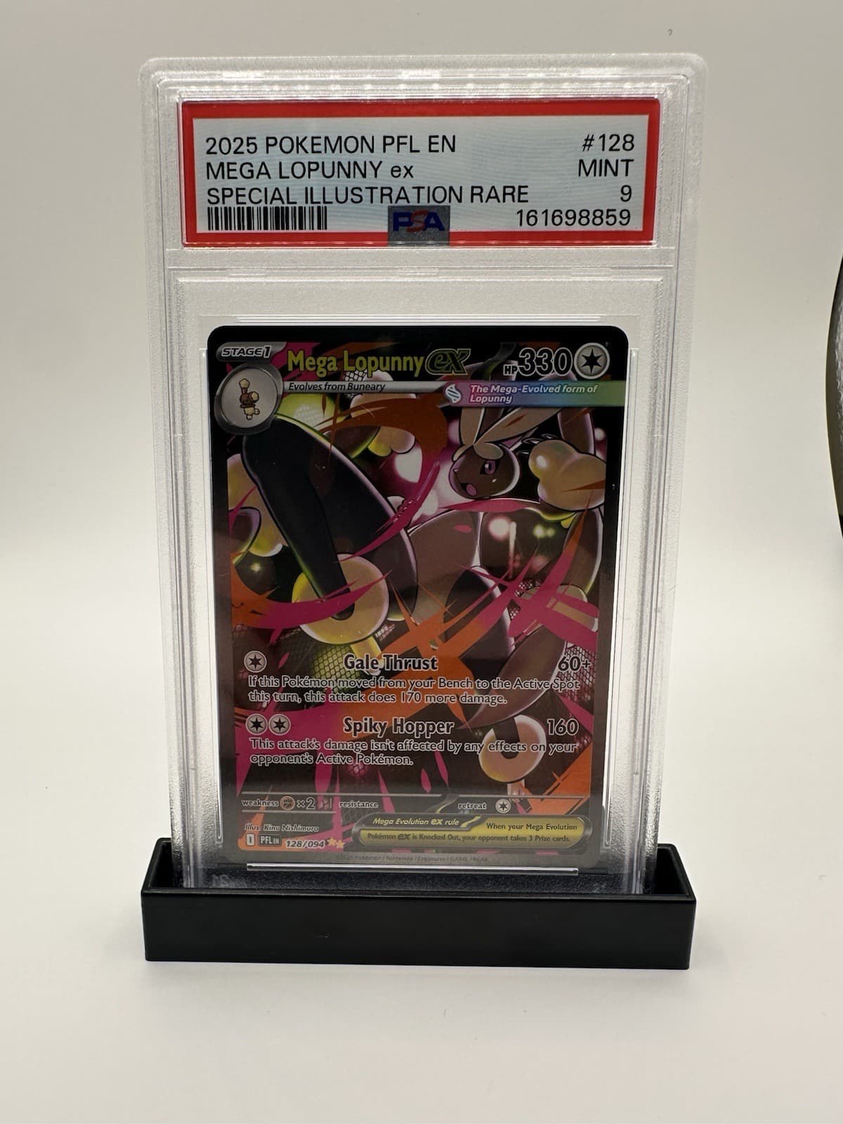 Mega Lopunny ex 128/094 Me02: Phantasmal Flames Holo PSA 9