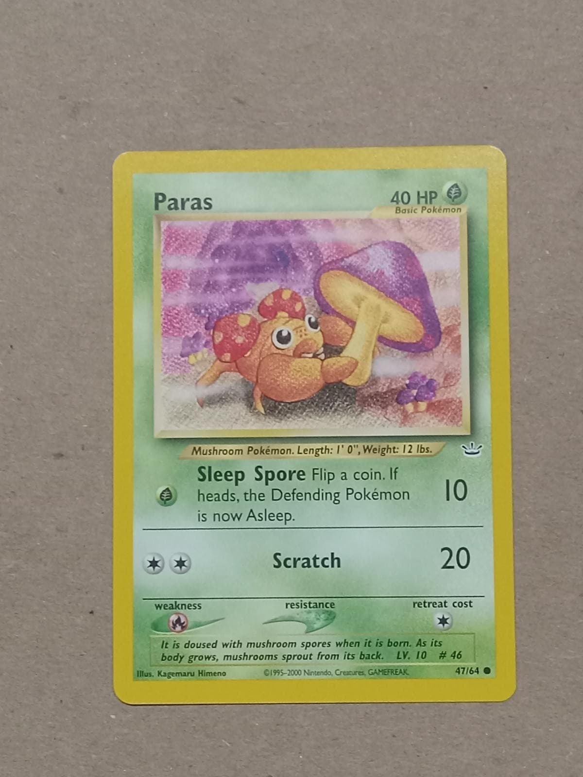Paras 47/64 Common Neo Revelation Pokemon Unlimited Lightly Played