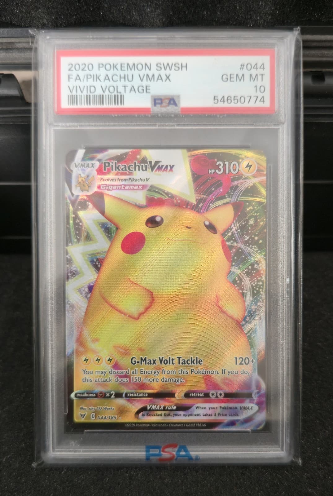 PSA 10 Pikachu VMAX 044/185 2020 Pokemon Vivid Voltage