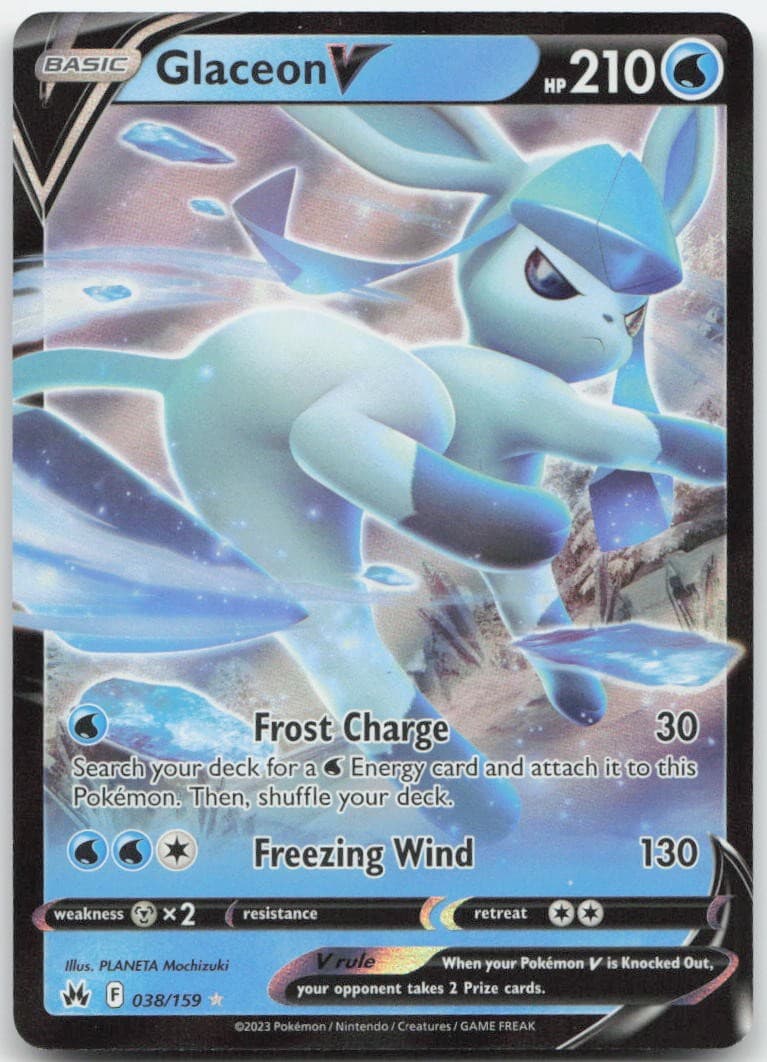 Glaceon V 038/159 SWSH: Crown Zenith Holofoil Pokemon TCG NM
