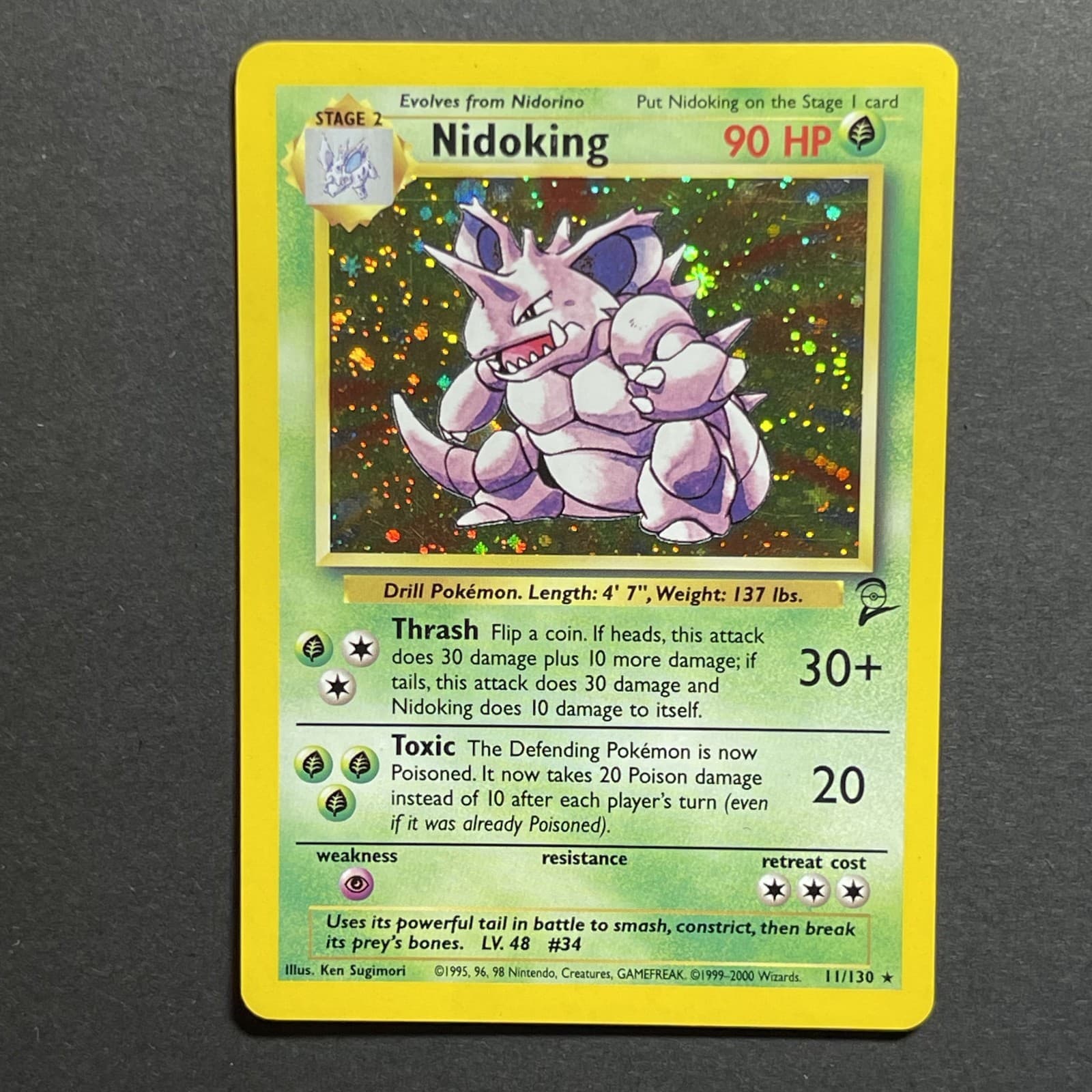 Nidoking 11/130 LP Holo Rare - 2000 Base Set 2 WOTC - Pokemon TCG - US Seller!