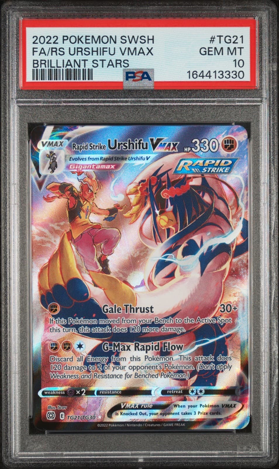 PSA 10 Rapid Strike Urshifu VMAX Trainer Gallery TG21/TG30 Brilliant Stars