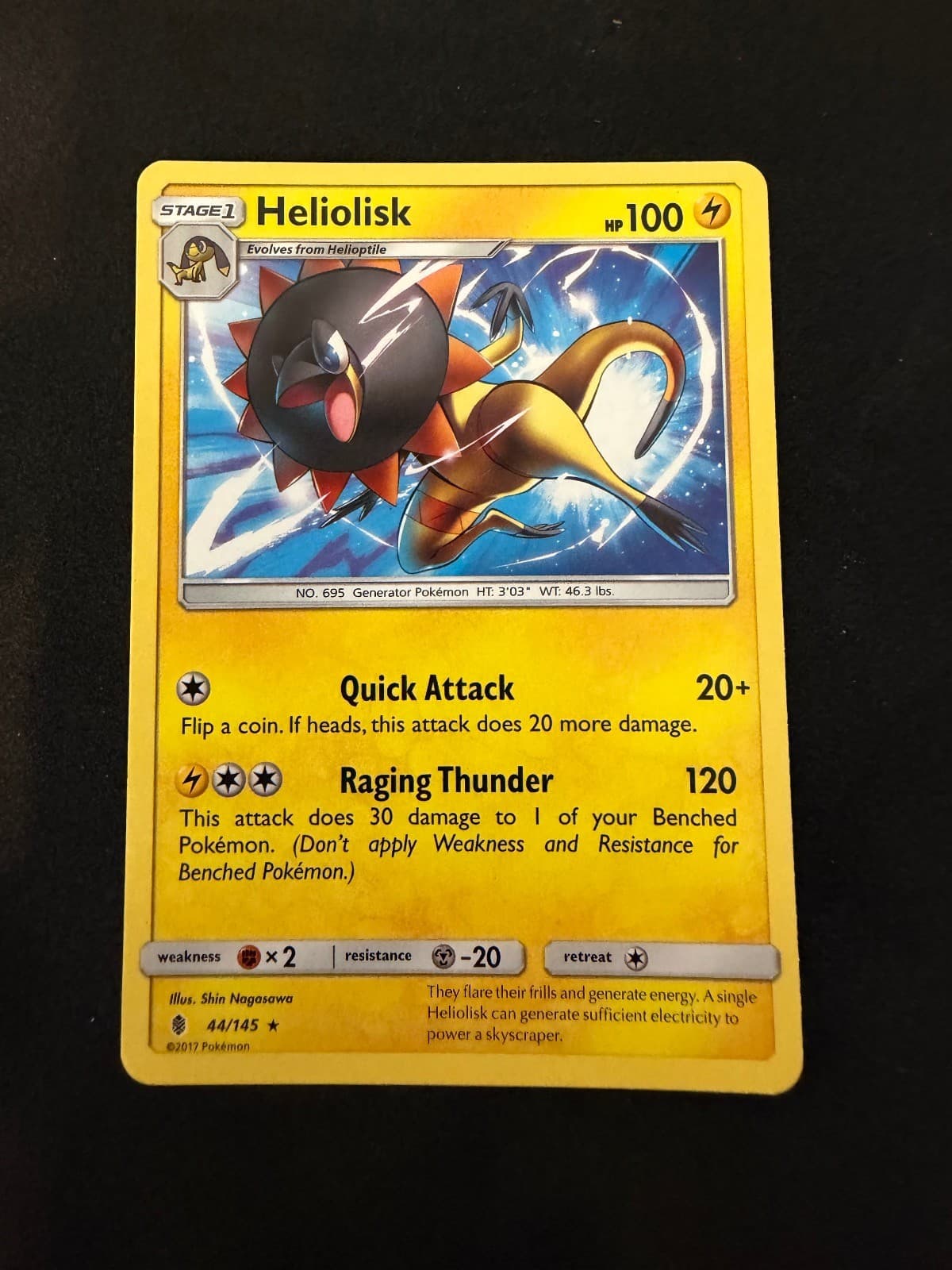 Heliolisk 44/145 Rare Guardians Rising Pokemon Near Mint
