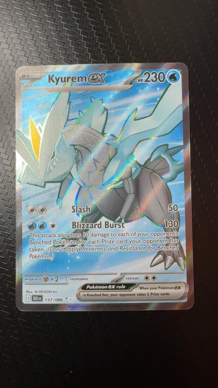 Kyurem ex 157/086 Holo Ultra Rare Black Bolt Pokemon Near Mint