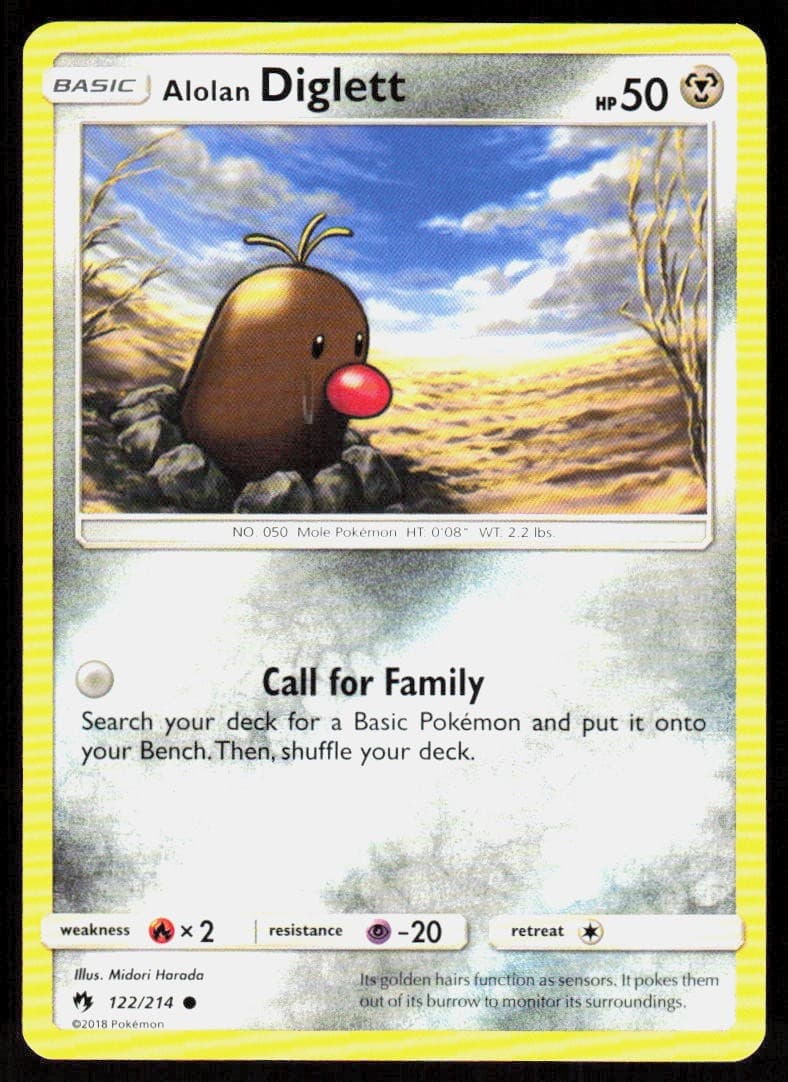 Alolan Diglett 122/214 Common Lost Thunder Pokemon Lightly Played