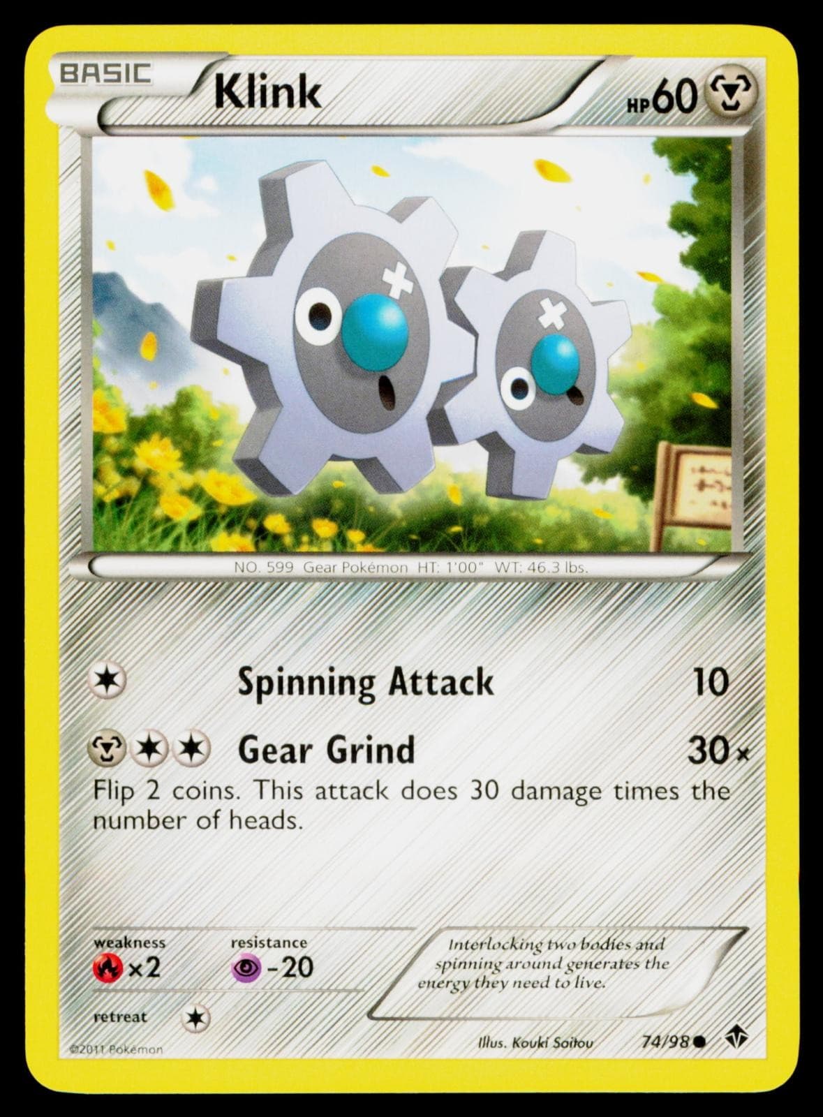 Klink - 74/98 NM Common Emerging Powers Pokemon