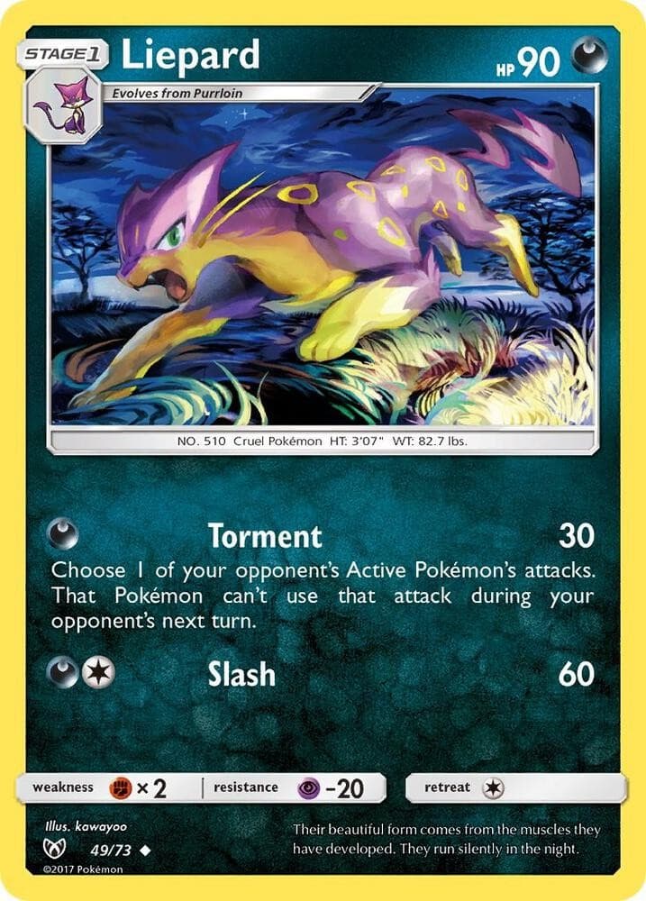 Liepard #49/73 Shining Legends Uncommon Pokemon TCG LP