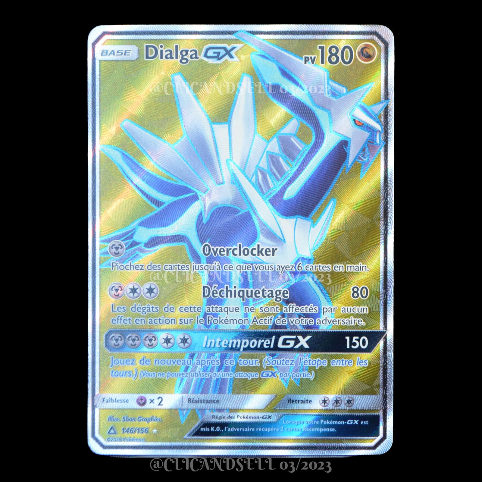 carte Pokémon Dialga GX 146/156 #1 SL05 - Ultra Prisme NEUF FR
