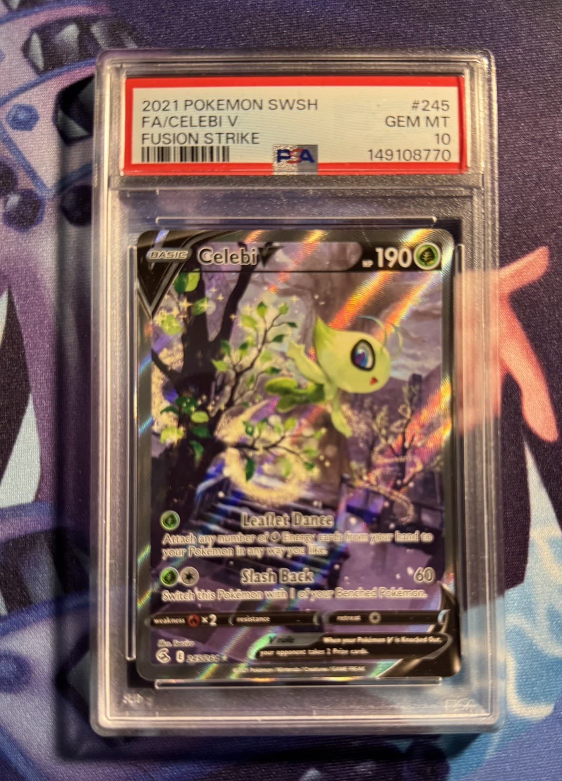 Pokemon - Celebi V - Fusion Strike 245/264 Alt Art - PSA 10 Gem Mint