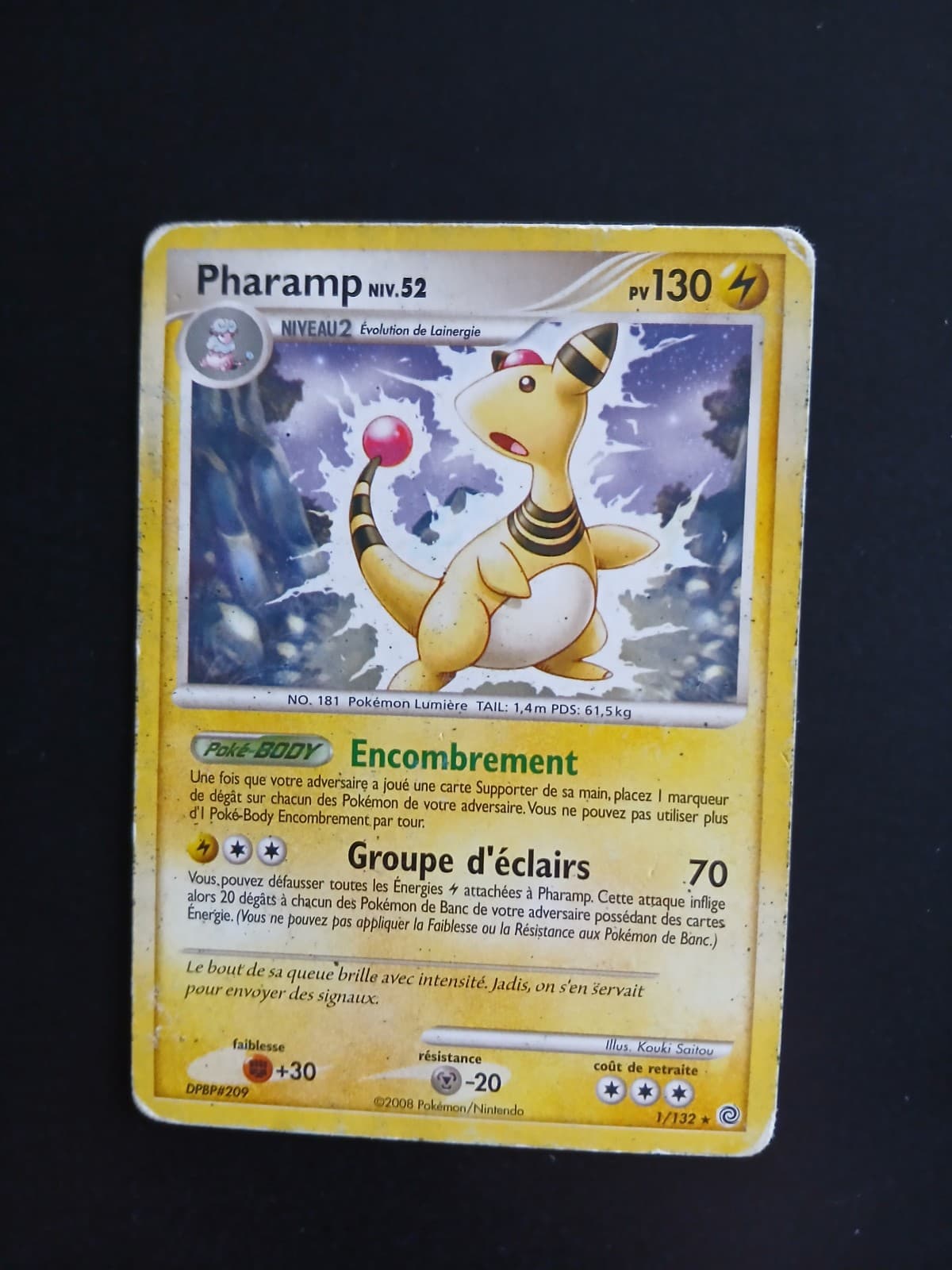 [LP] Carte Pokémon Pharamp (Deck) - 1/132 - DP Merveilles Secrètes -Occasion-FR