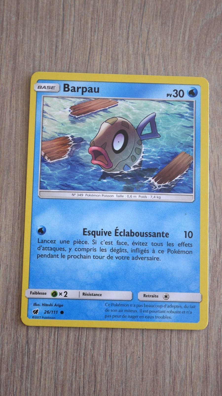 Carte Pokémon : Barpau 30 PV - 26 / 111 - Invasion Carmin - 2017 - VF