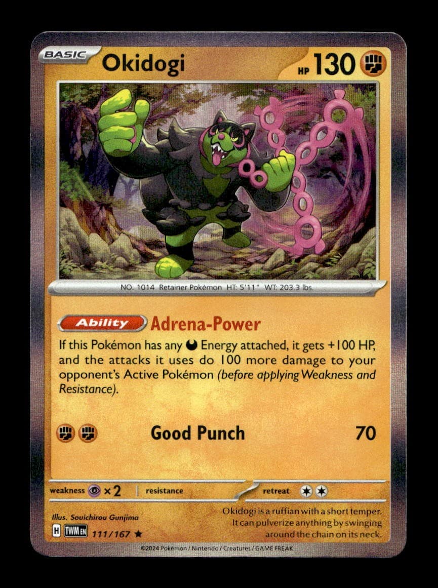 Okidogi 111/167 Rare Twilight Masquerade Pokemon Holo Near Mint