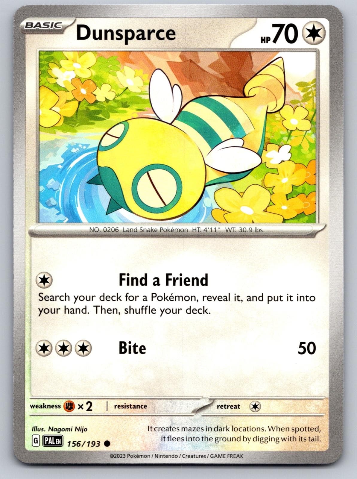 Dunsparce 156/193 Common Paldea Evolved Pokemon Lightly Played