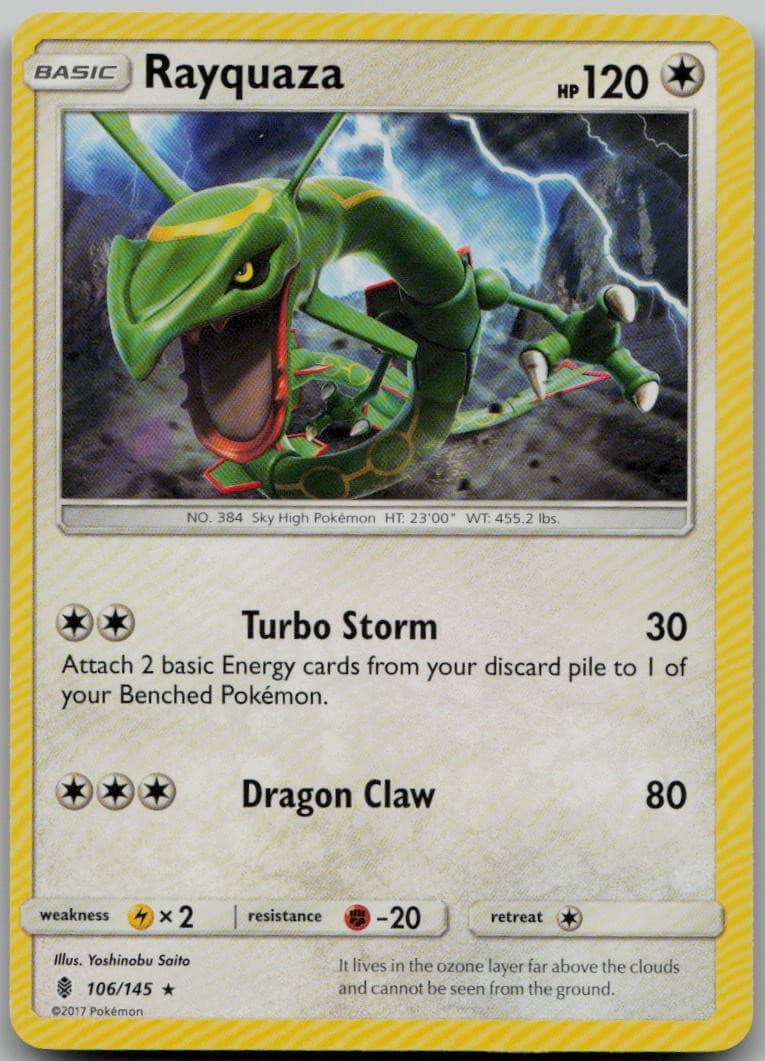 Rayquaza 106/145 Rare SM - Guardians Rising LP Pokemon