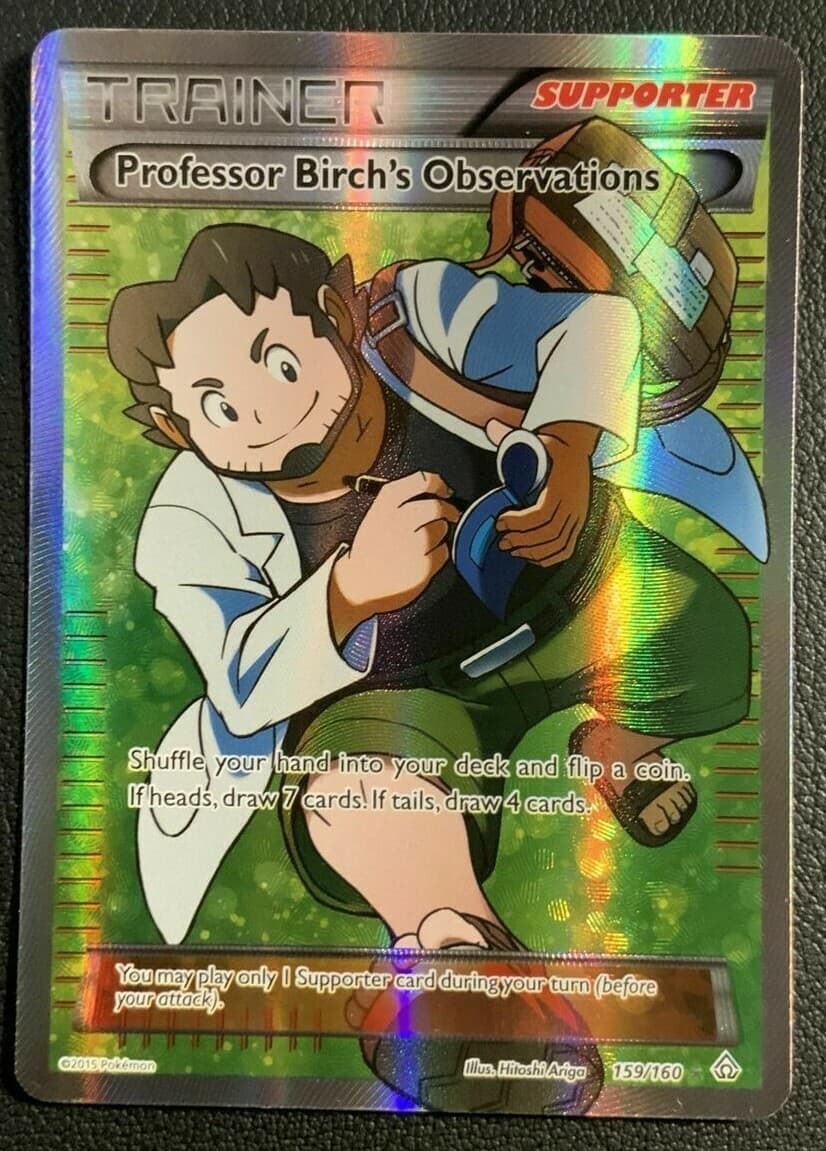 FULL ART Professor Birch's Observations ULTRA RARE Pokemon Primal Clash 159/160
