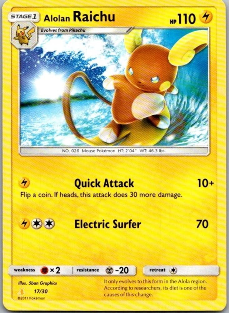 Pokemon Alolan Raichu (#17 Non-Holo) SM Trainer Kit: Lycanroc & A...[SMK1-17/30]