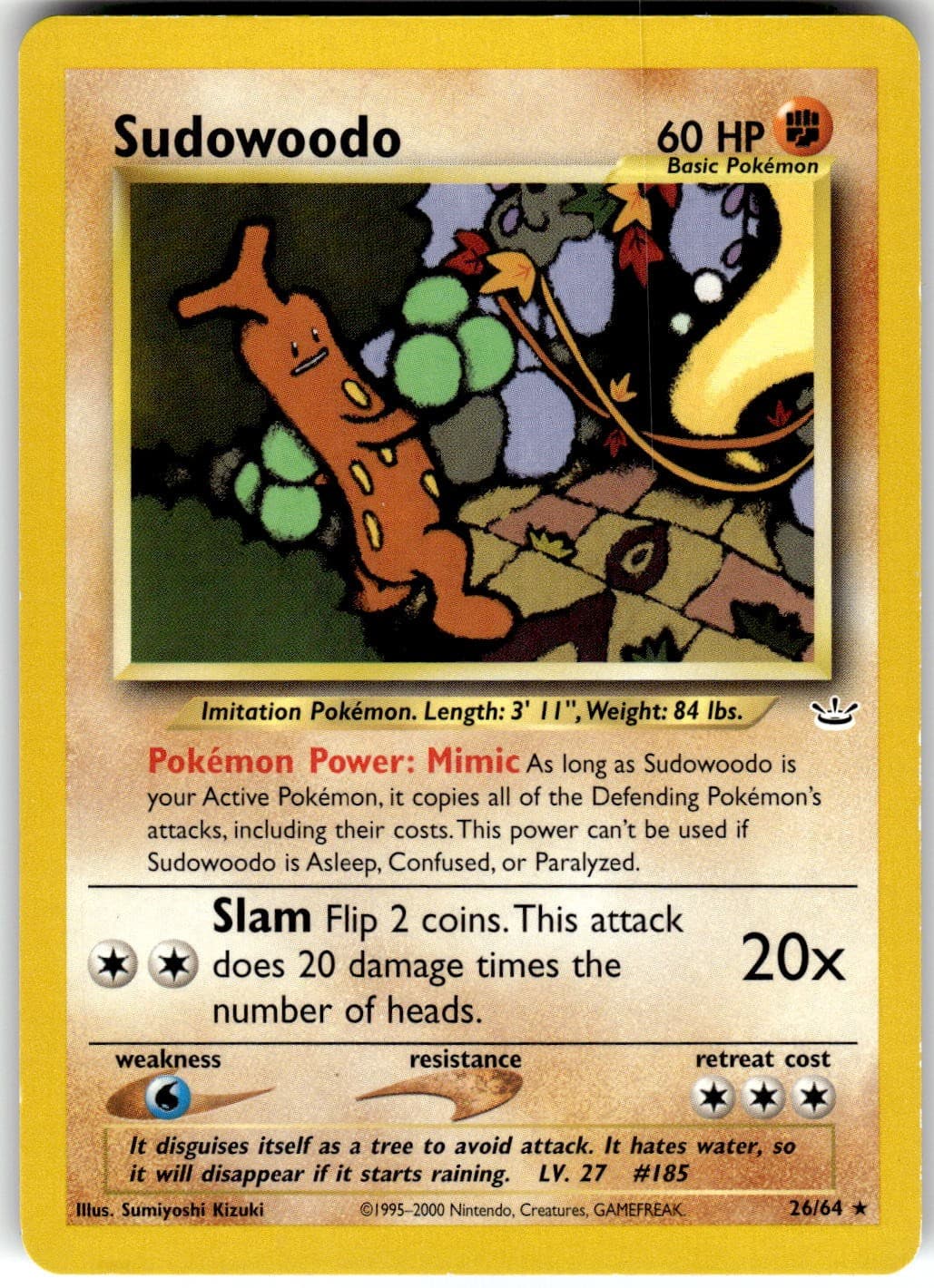 Sudowoodo Unlimited Neo Revelation 26/64 2001