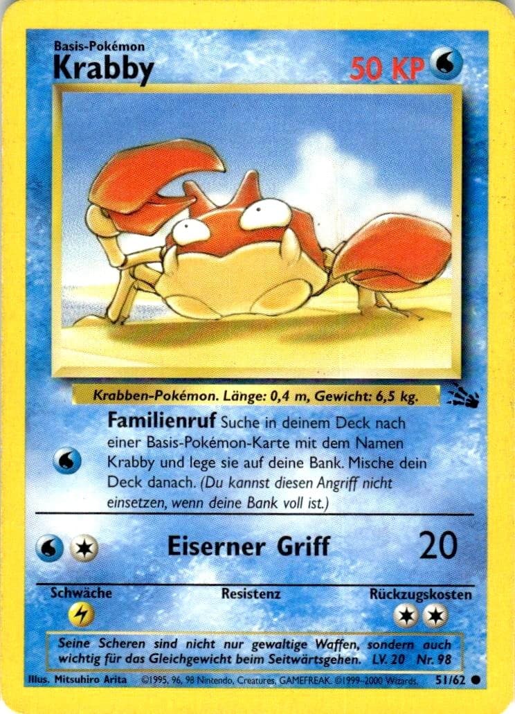 Pokémon Krabby Fossil #51 🇩🇪