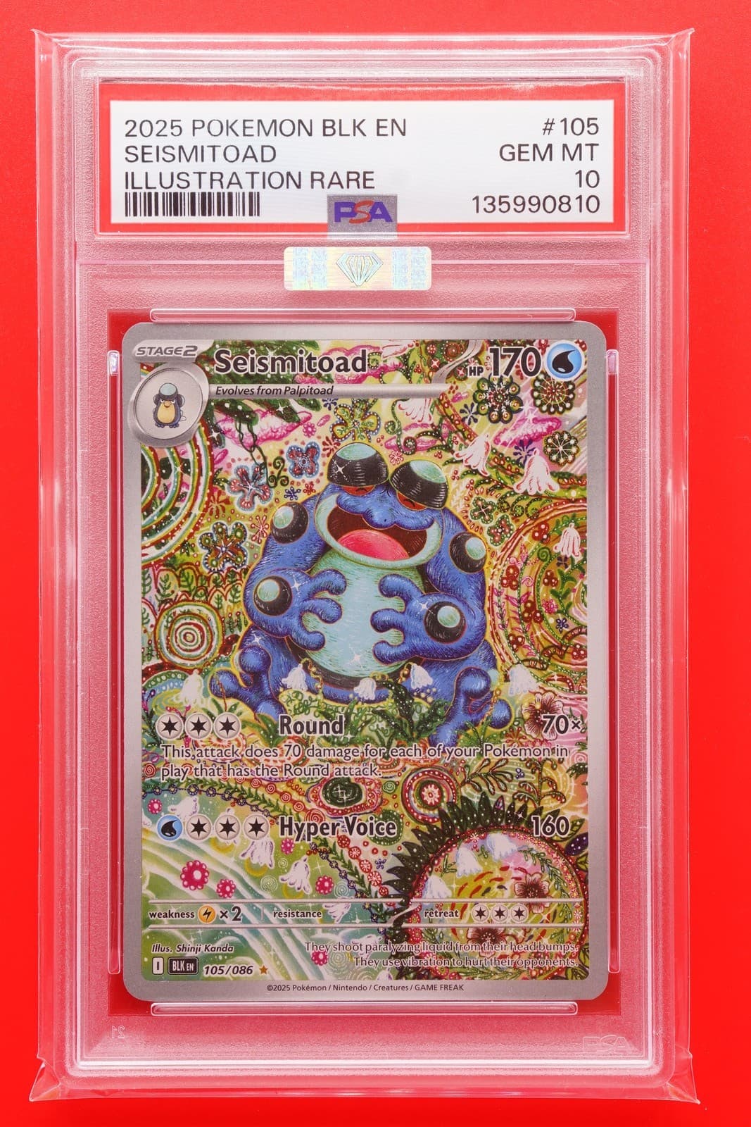 SV: Black Bolt #105/086 Seismitoad Illustration Rare MBA Silver PSA 10