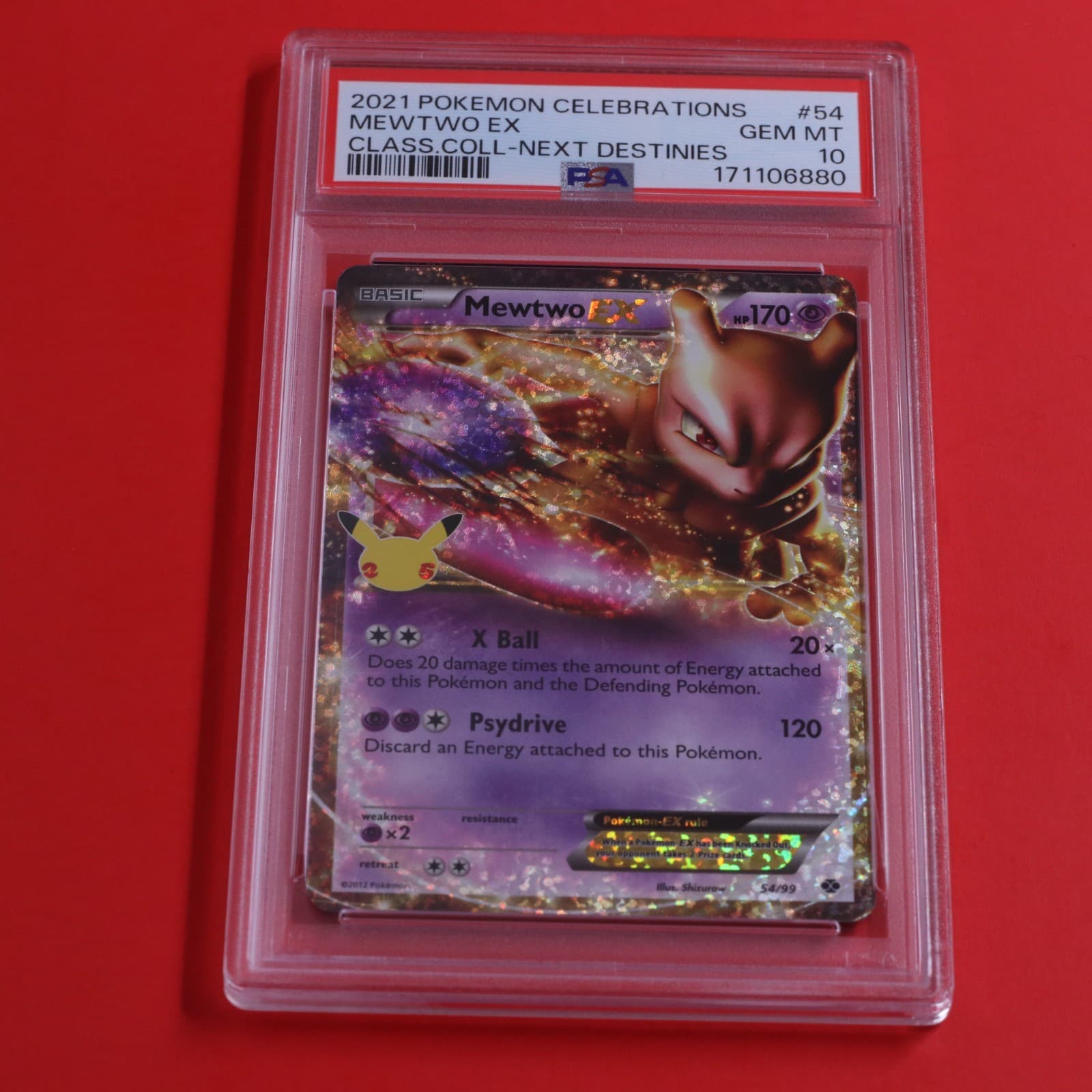 2021 Pokémon TCG Celebrations Classic Collection 54/99 Mewtwo ex PSA 10
