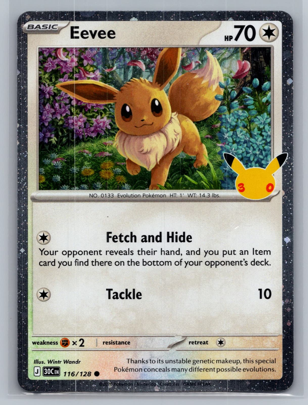 Eevee #116/128 30th Celebration Pokemon TCG
