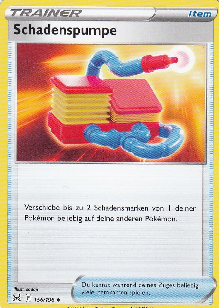 Schadenspumpe 156/196 Verlorener Ursprung Pokemon Karte Deutsch