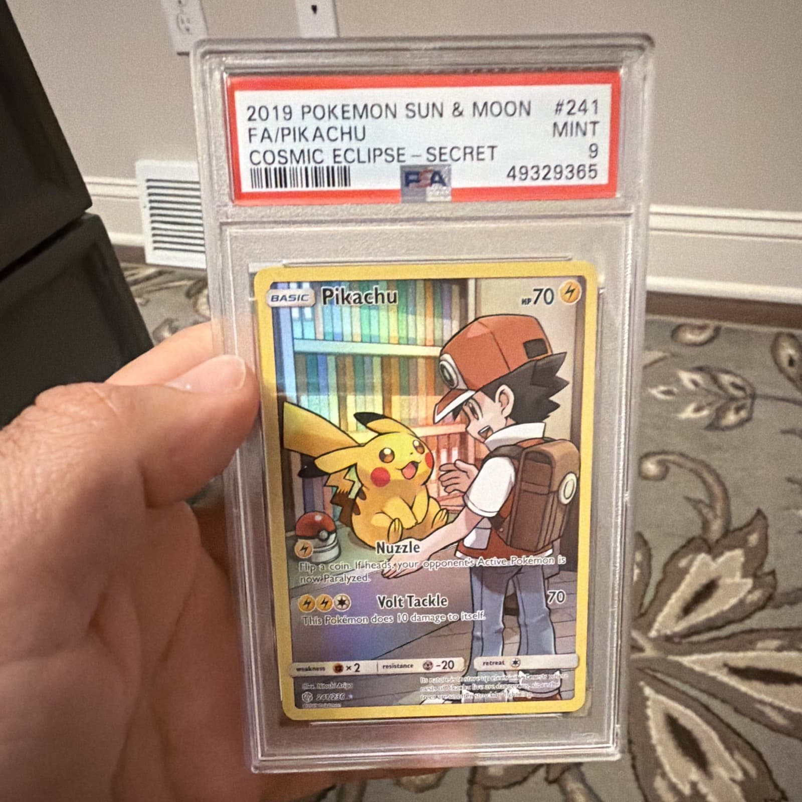 The Pokémon Company Pikachu 241/236 Cosmic Eclipse Secret Rare FA Holo PSA 9