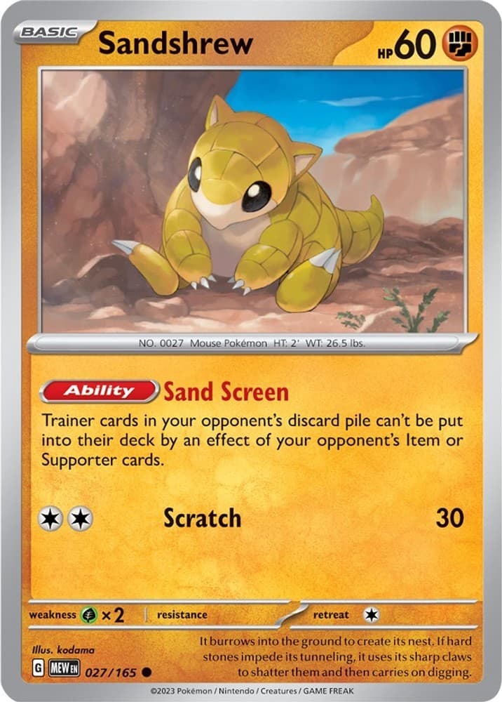Sandshrew - [SV: Scarlet & Violet 151 - 027/165]