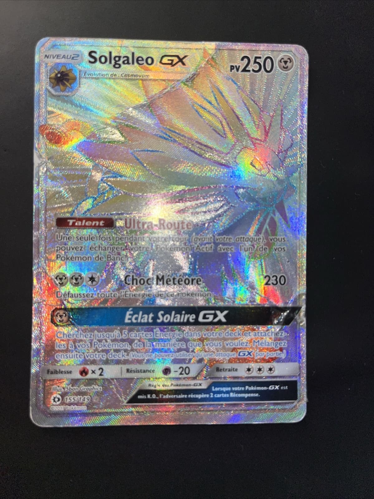 Carte Pokémon Solgaleo GX 155/149 Soleil et Lune Fr