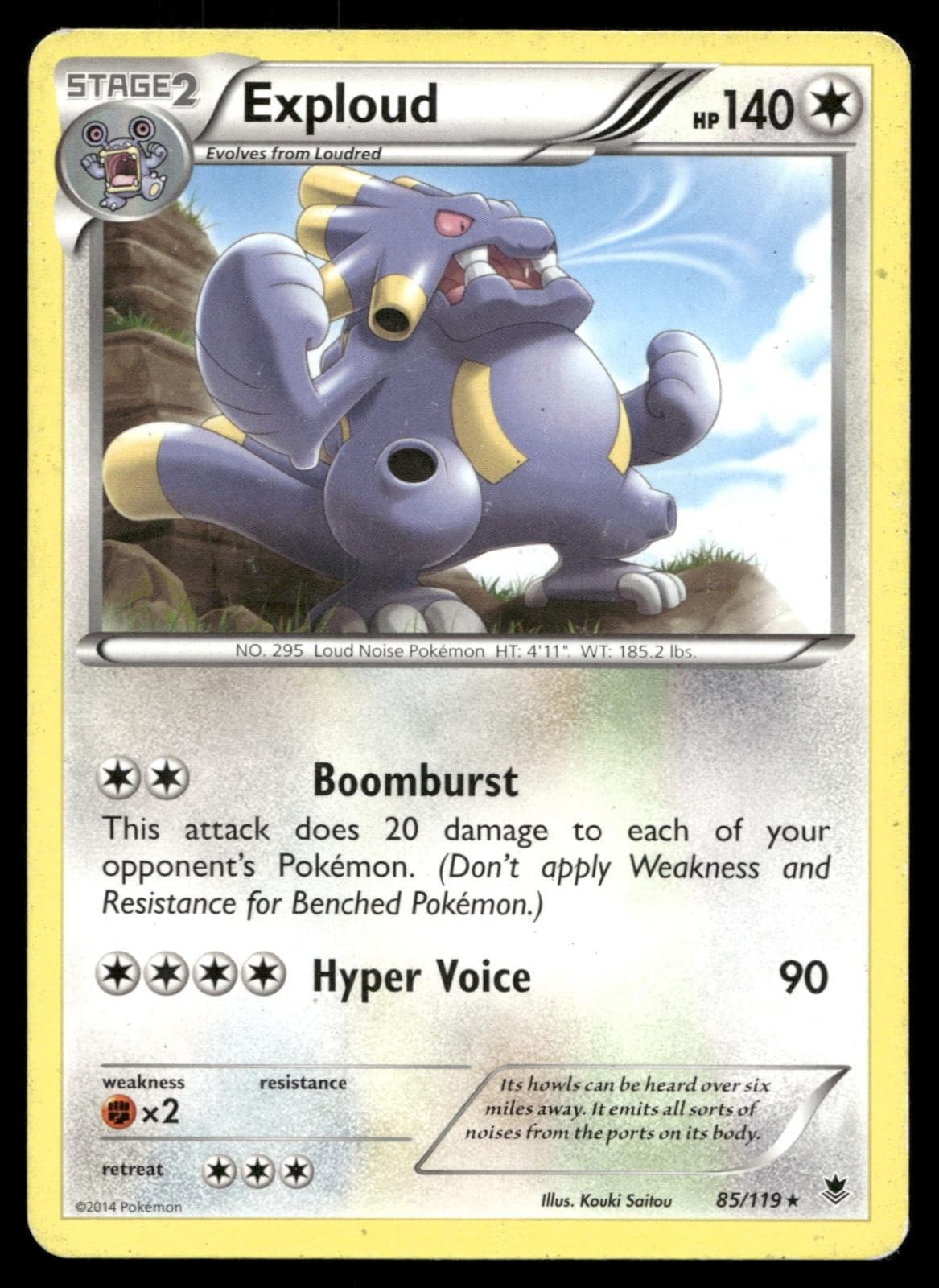 Exploud 85/119 Rare Phantom Forces Pokemon Near Mint
