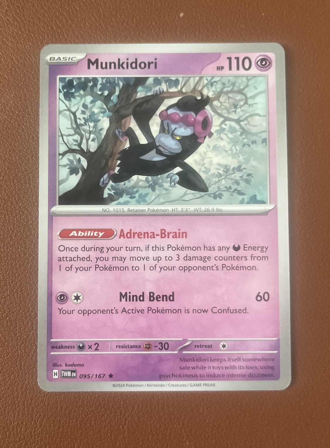 Munkidori 95/167 Rare Non-Holo Deck Exclusives Pokemon Twilight Masquerade - NM
