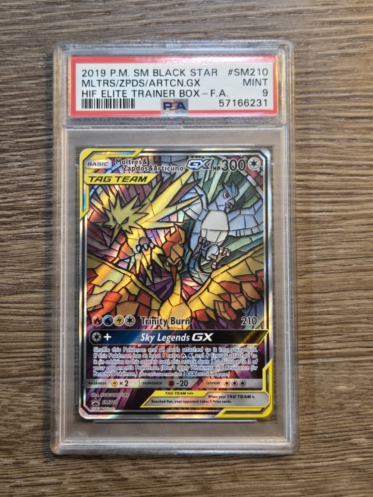 Pokemon TCG 2019 SM Black Star Promo SM210 Moltres Zapdos Articuno GX PSA 9