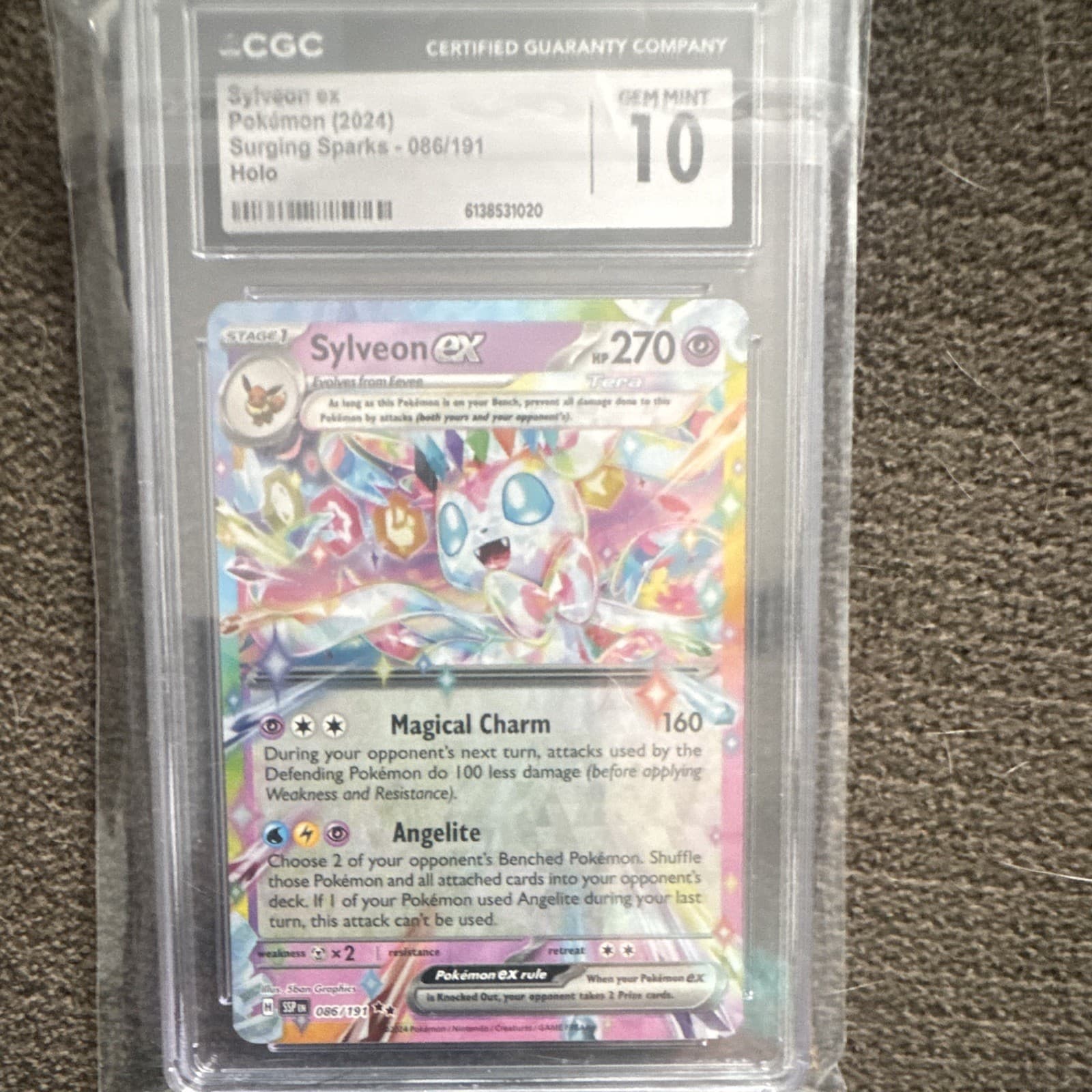 CGC 10 Sylveon ex 086/191 Surging Sparks Double Rare Holo 2024 English