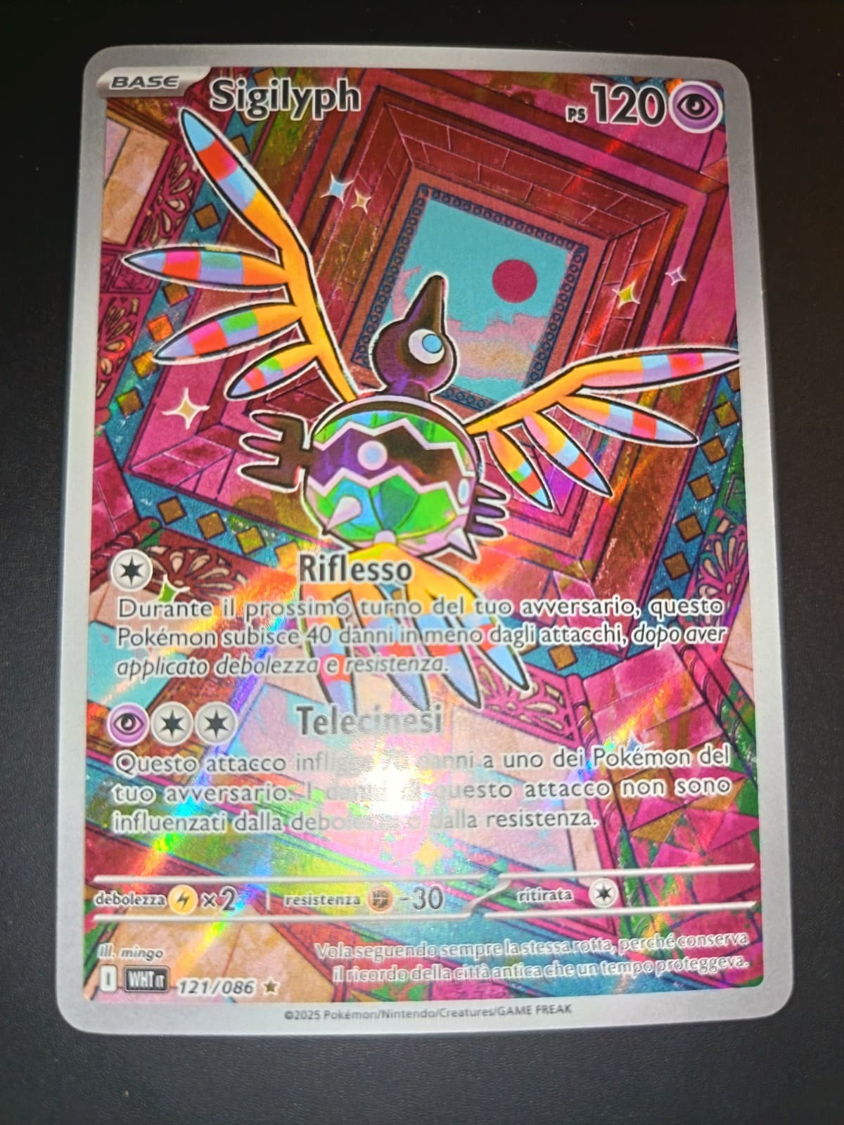 🫟Carta pokèmon SIGILYPH Fuoco Bianco 121/086 ITA Near mint Alternative Art