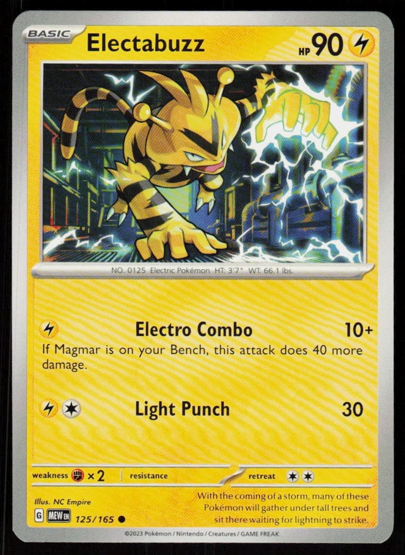 Electabuzz 125/165 Common 151 Pokemon Near Mint