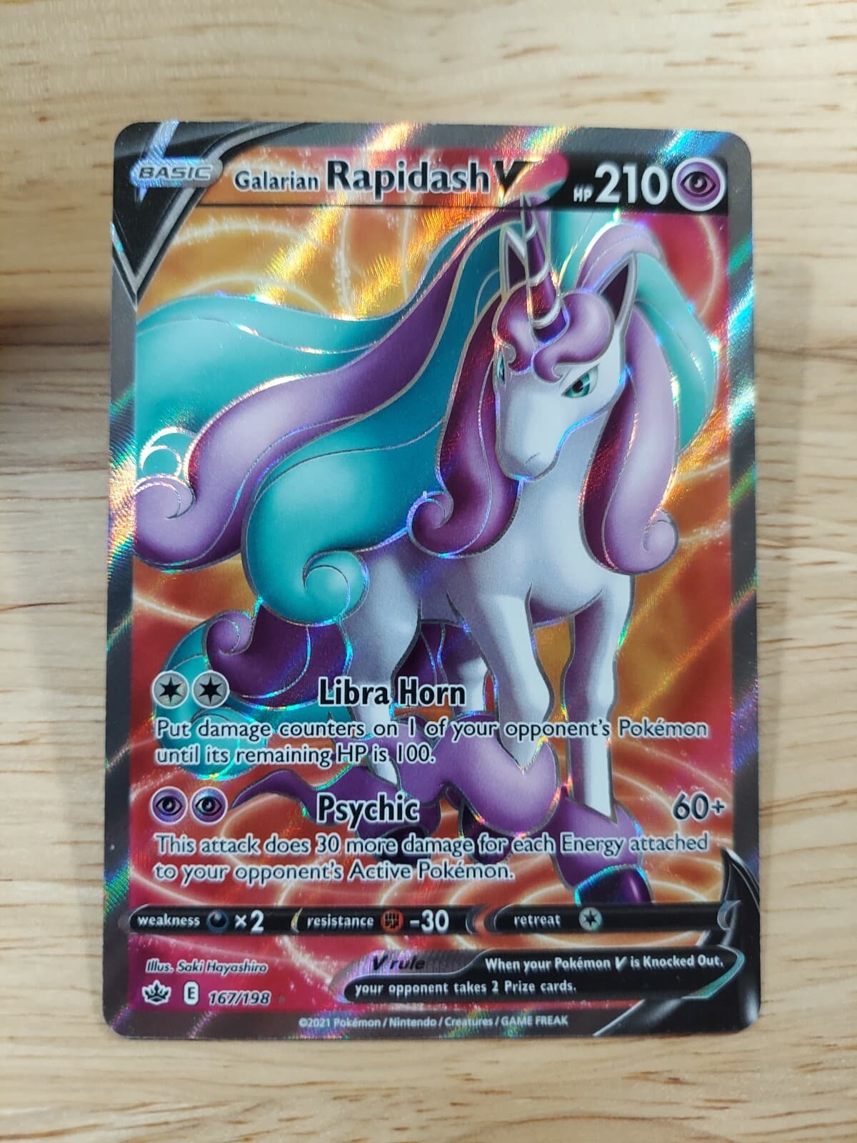 Galarian Rapidash V 167/198 Chilling Reign NM Full Art Ultra Rare Pokemon Card