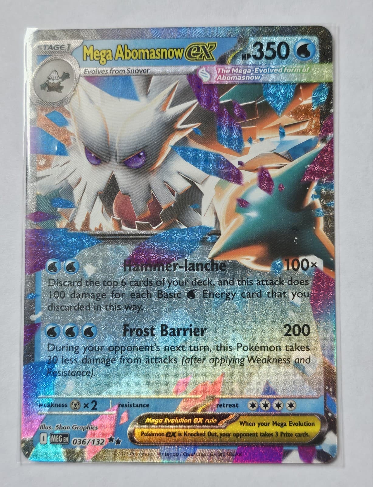 Mega Abomasnow ex 36/132, Mega Evolution, Double Rare Holo, Pokemon TCG, NM