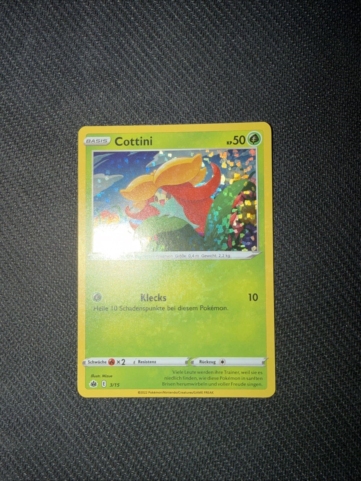 Pokemon Karte Cottini 3/15 McDonalds 2022 Holo, TCG, Near Mint, Deutsch