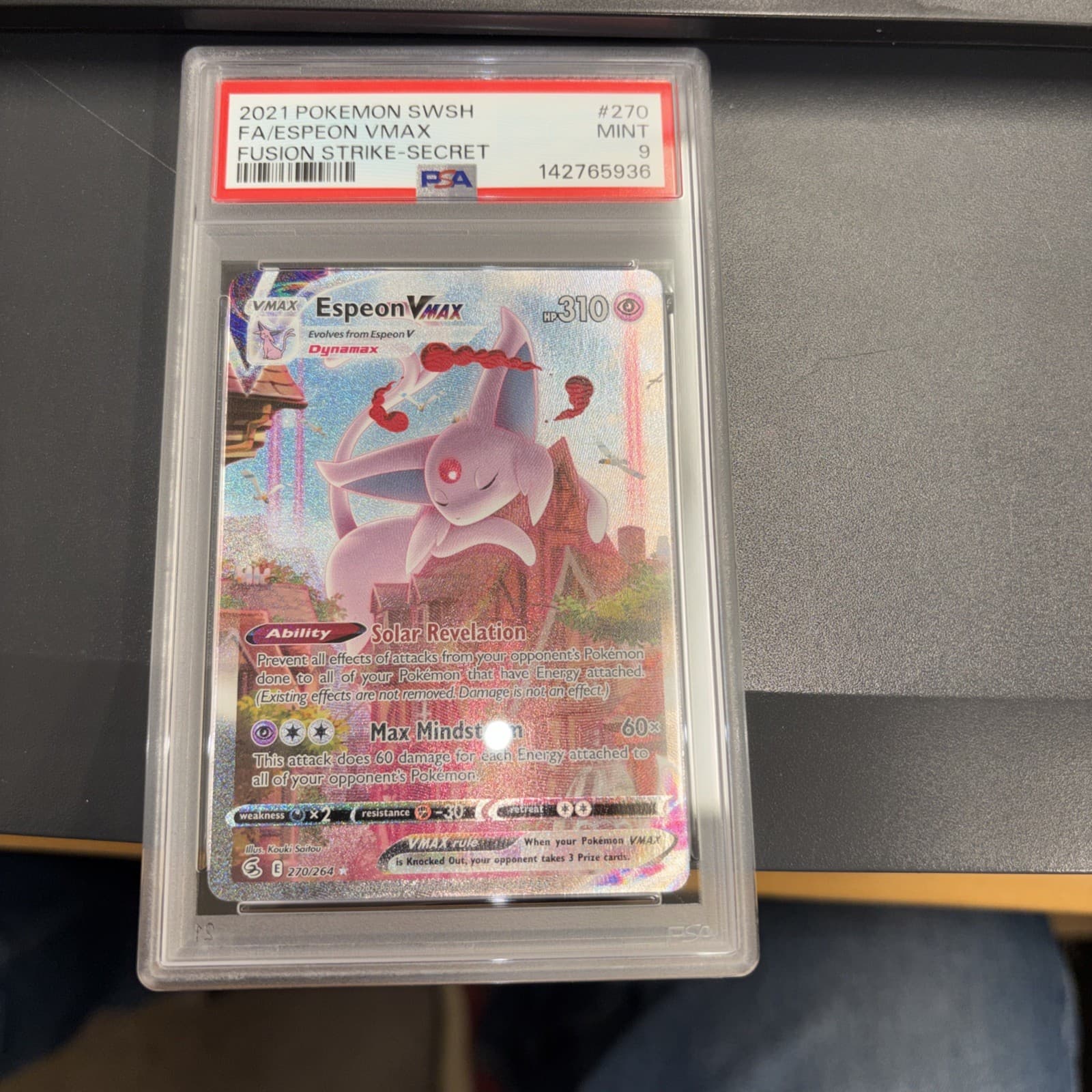 Espeon Vmax Fusion Strike Alt Art Pokemon Card 270/264 PSA 9 New Cert