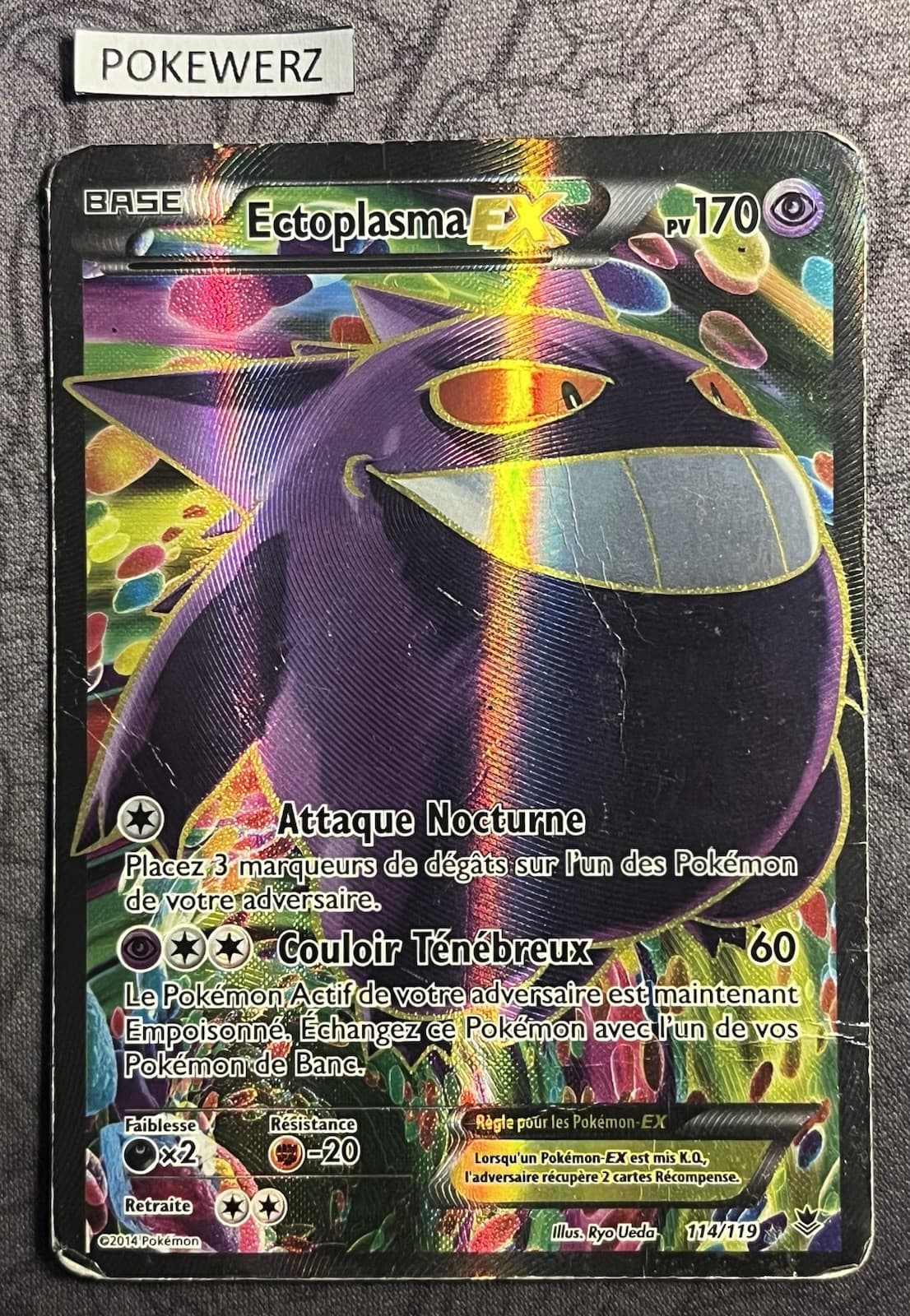 Carte Pokémon Ectoplasma EX Full-Art 114/119 - XY Vigueur Spectrale - FR