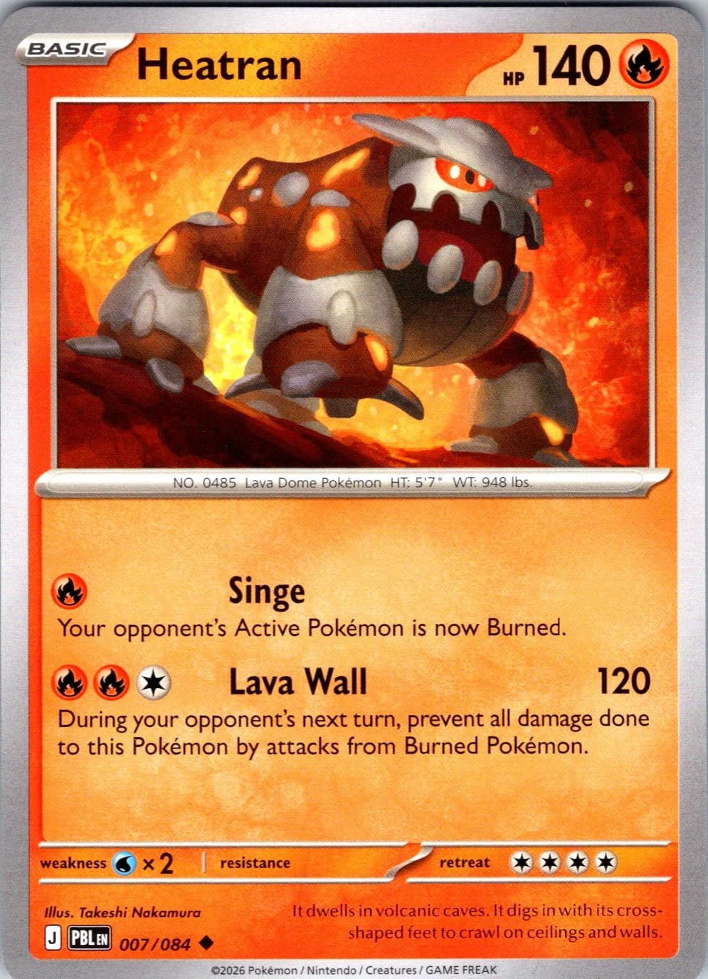 HEATRAN 007/084 UNCOMMON PITCH BLACK POKEMON NEAR MINT
