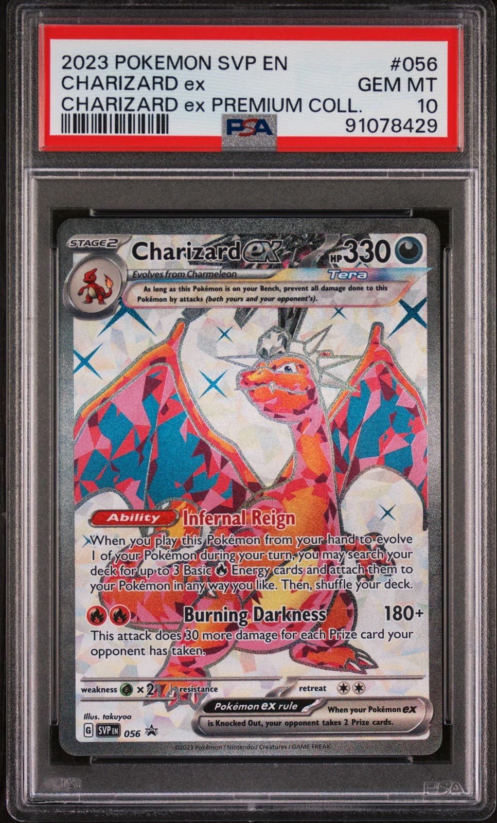 2023 POKEMON SVP EN-SV BLACK STAR PROMO #056 CHARIZARD EX PSA 10