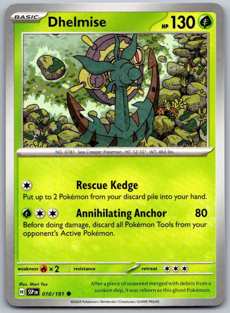 Dhelmise Surging Sparks 010/191 Common PokéMon — English Near Mint