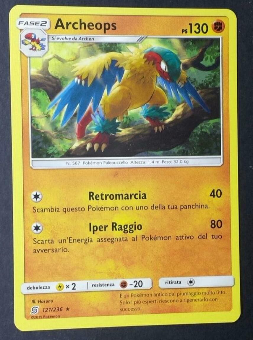 ARCHEOPS 121/236 in Italiano POKEMON SOLE LUNA Sintonia Mentale