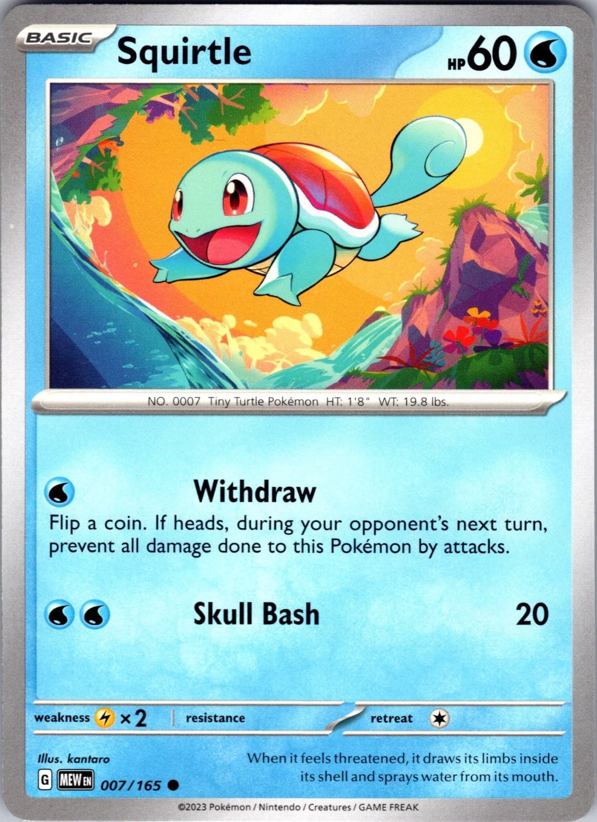 Pokemon Squirtle 7/165 151 Non-Holo NM