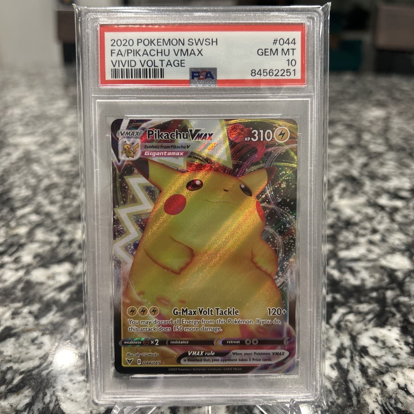 2020 Pokemon Vivid Voltage Pikachu VMAX 044/185 Full Art PSA 10 GEM MINT