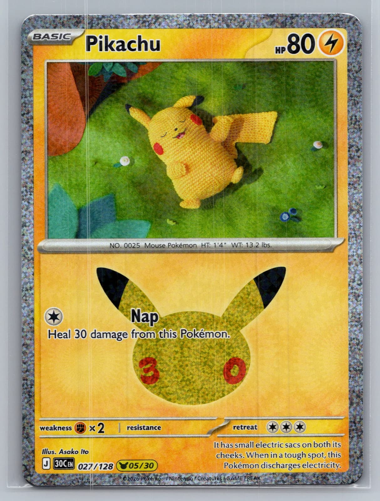 Pikachu #27/128 2026 30th Celebration Pokemon TCG