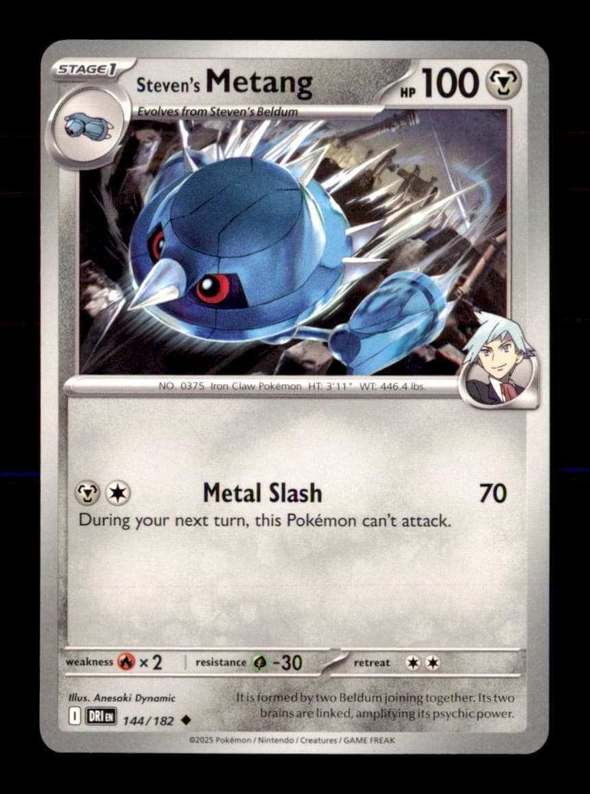 Steven's Metang 144/182 Uncommon Destined Rivals Pokemon Near Mint