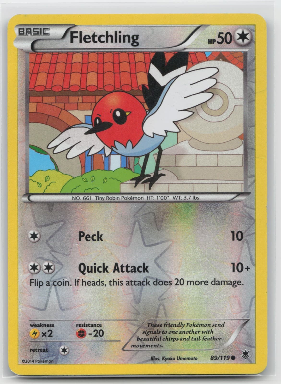 XY - Phantom Forces Fletchling 89/119 Common Pokemon HP